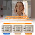 thumbnail image 4 of Towallmark Modern Vanity Desk with Sliding LED Mirror, 4 Drawers, Power Outlet, Storage Shelves, Adjustable Lighting, Cushioned Stool – Bedroom Makeup Table, Pink, 4 of 7