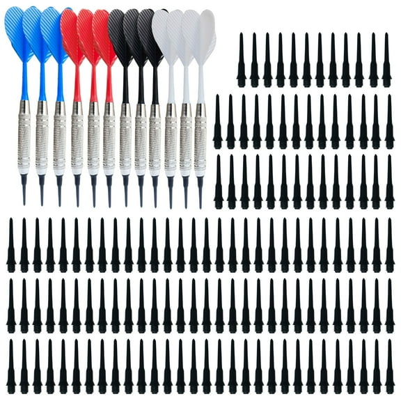 12Pcs Soft Tip Darts Electronic Darts with 100pcs Darts Tip Professional Plastic Tip Darts for Electronic Darts Board
