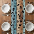 thumbnail image 6 of Light Blue Brown Table Runner - 72 Inch Long, Kitchen Dining Table Runner Dresser Scarves, Rustic Farmhouse Dog Paw Vintage Farmhouse Decor for Coffee Tables Wedding Party Banquet, 6 of 8