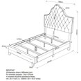 thumbnail image 4 of Queen Size Velvet Tufted Bed, Blue, 4 of 8