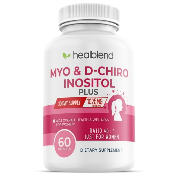 Healblend Myo Inositol & D-Chiro Inositol Plus Supplement - Support Hormonal Balance, Fertility & Healthy Ovarian Function for Women - 60 Capsules