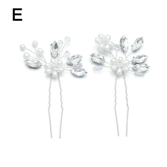 Crystal Wedding Hair Jewelry for Bridal Hairstyle Headpieces Hair Clips Women Hairpins Headwear E