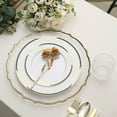thumbnail image 4 of Balsa Circle 10 White Plastic Salad 8" Plates Hunter Green Gold Trim Disposable Tableware, 4 of 8