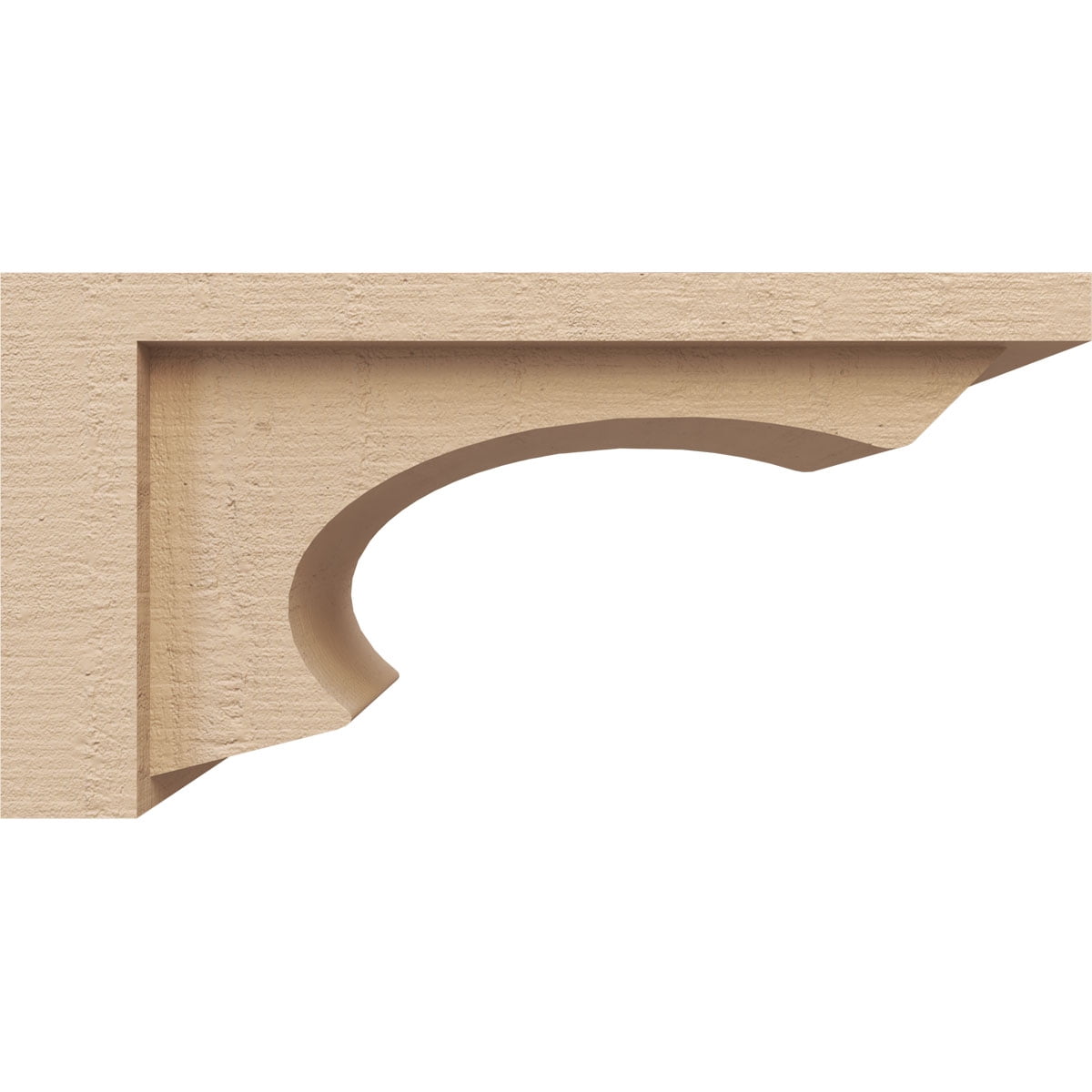 6"W x 12"D x 6"H Wide Emerson Rough Cedar Woodgrain TimberThane Corbel, Primed Tan