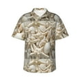 thumbnail image 2 of Picia Starfish and Sea Shells Gentle Cotton Regular Fit Short Sleeve Casual Hawaiian Shirt for Men-Medium, 2 of 9