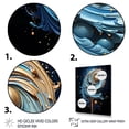 thumbnail image 3 of Designart "Nebula of White and Blue Planet" Astronomy & Space Canvas Wall Art - Global Blue Planets Entryway Wall Art, 3 of 6