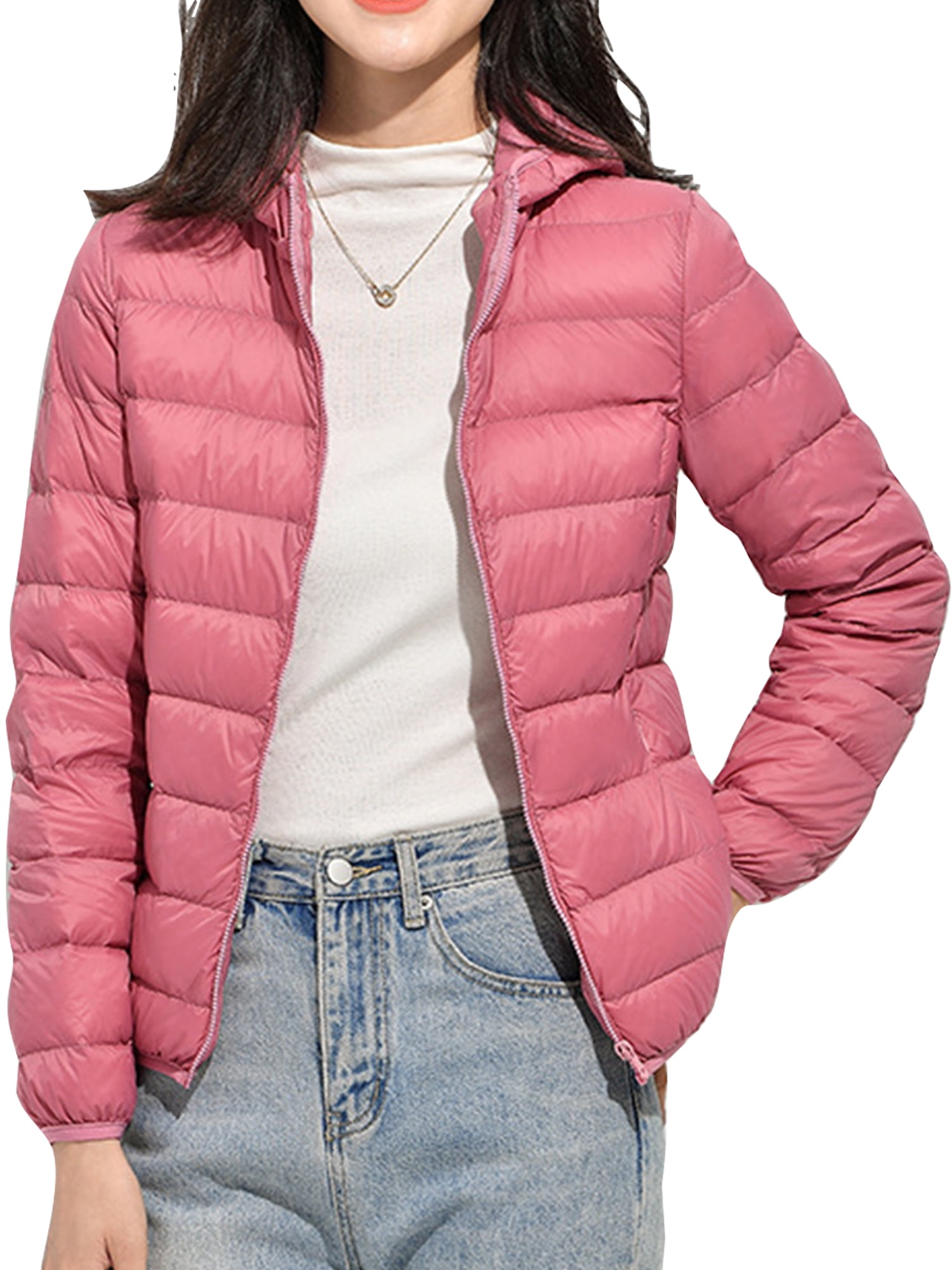 Capreze Women Puffer Jacket Full Zip Coat Hooded Outwear Water