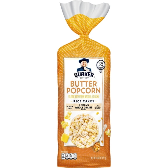 2 Pack - Quaker Butter Popcorn Rice Cakes - 4.47 oz Packaging may vary