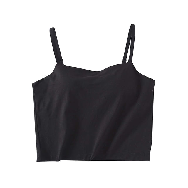 Timegard Tank Tops for Women Camis with Built in Bras Adjustable Strap Solid Color Comfy Summer Tops