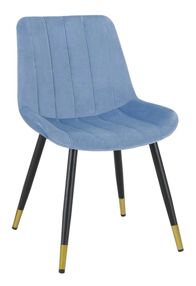 Enzo Velvet Accent Chair, Blue