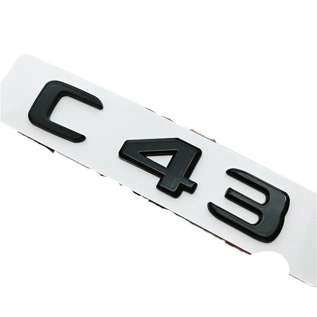 ZWP ABS Car Letters C43 C63 Logo Rear Trunk Badge Emblem Decals Compatible With Mercedes Benz AMG C43 C63 W205 W206