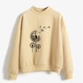 thumbnail image 4 of toraway Chandails en Molleton pour Femmes Sans Capuche Automne Hiver Col Rond Couleur Unie Imprimé Manches Longues Chandail m, 4 of 4