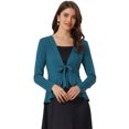 thumbnail image 1 of Cardigan Dobladillo Rizado RebeDe Punto Frente De CorbaPaMujeres Azul Verde XS, 1 of 5