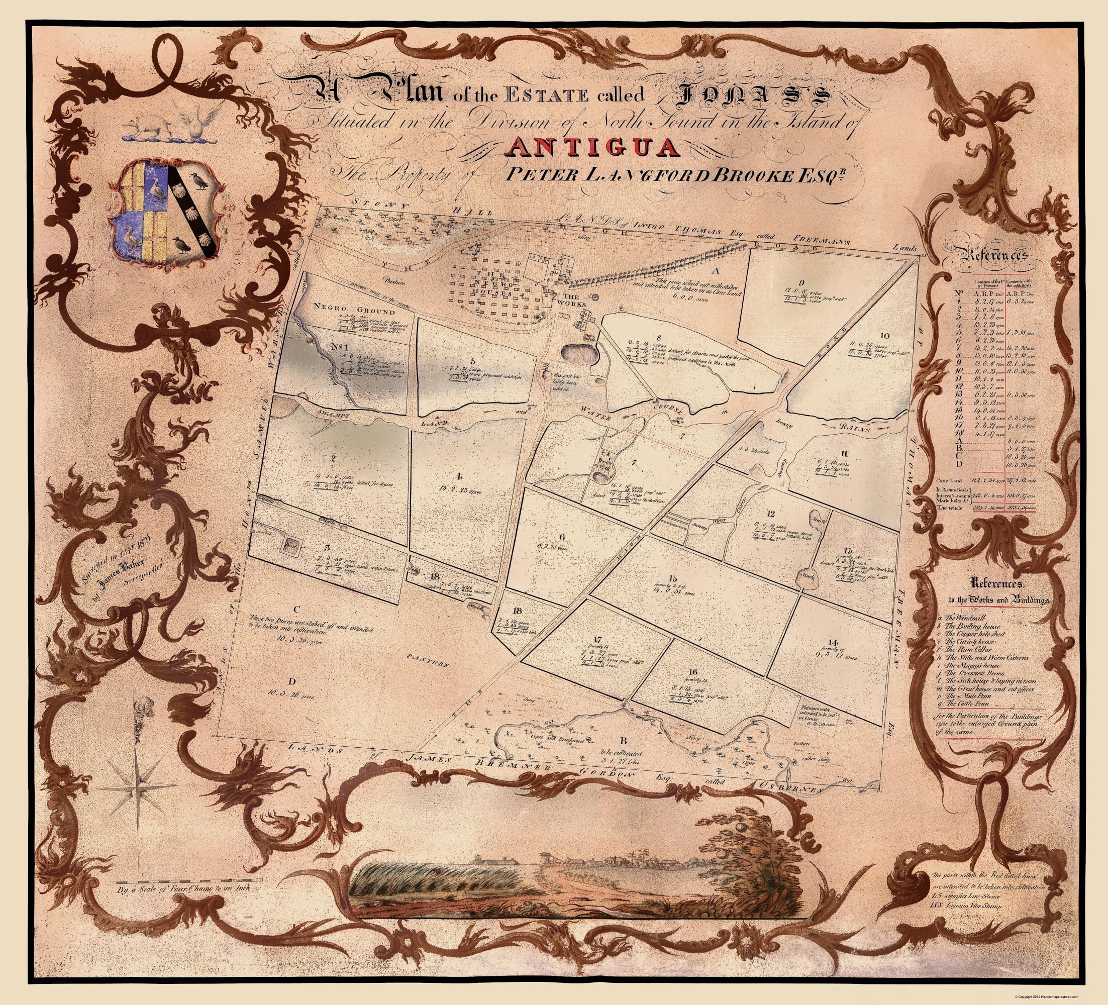 Antigua Jonas Estate Baker 1821 23.00 x 25.36 Glossy Satin Paper