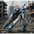 thumbnail image 4 of Gundam Assembly Model Assembly Manual Gundam Model Kit Large Class Robot Need to assemble by hand（The height is around 15-20 centimeters）Blue Heresy (Weapon+Bracket+Color Box Packaging), 4 of 5