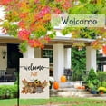 thumbnail image 4 of Welcome Fall Garden Flag Buffalo Plaid Pumpkin sunflower flags banners Small Burlap Double Sided Flag 12*18 Inch Outdoor Decoration, 4 of 5