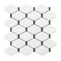 Badajoz  11.5" x 10.94" Honeycomb Glass Mosaic Wall Tile in White