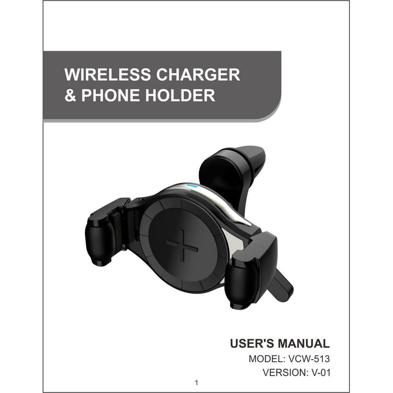 B-SPIN Wireless Fast Car Charger Holder - 10W Qi Gravity Mount For Air Vent, Includes Charger & Cable (AUS Plug)