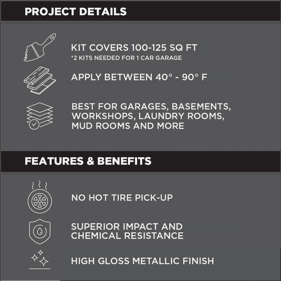 Rust-Oleum RockSolid Metallic Floor Coating Kit - Pack of 6  Residential Use, Standard Application