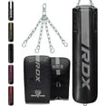 thumbnail image 1 of RDX Punching Bag Heavy Filled Anti Swing Set, Non Tear Maya Hide Leather Adult Bag Punching Gloves Chain, Silver, 60 lb, 80 lb, 1 of 9