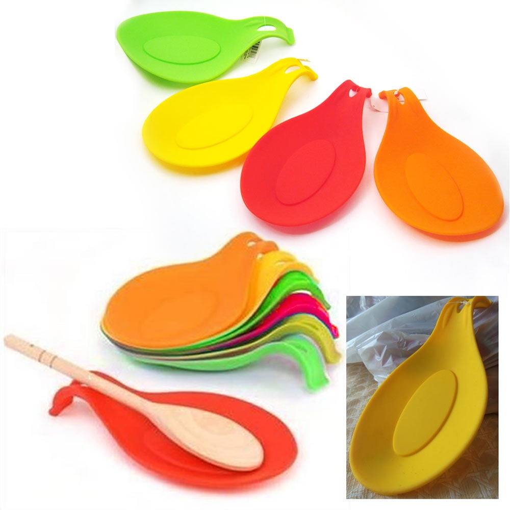 Kitchen Heat Resistant Silicone Spoon Rest Cooking Utensil Spatule Holder Tool