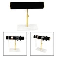 thumbnail image 4 of Organizador de almacenamiento de joyas para relojes, pulseras, collares, cadenas, barra en T Negro, 4 of 8