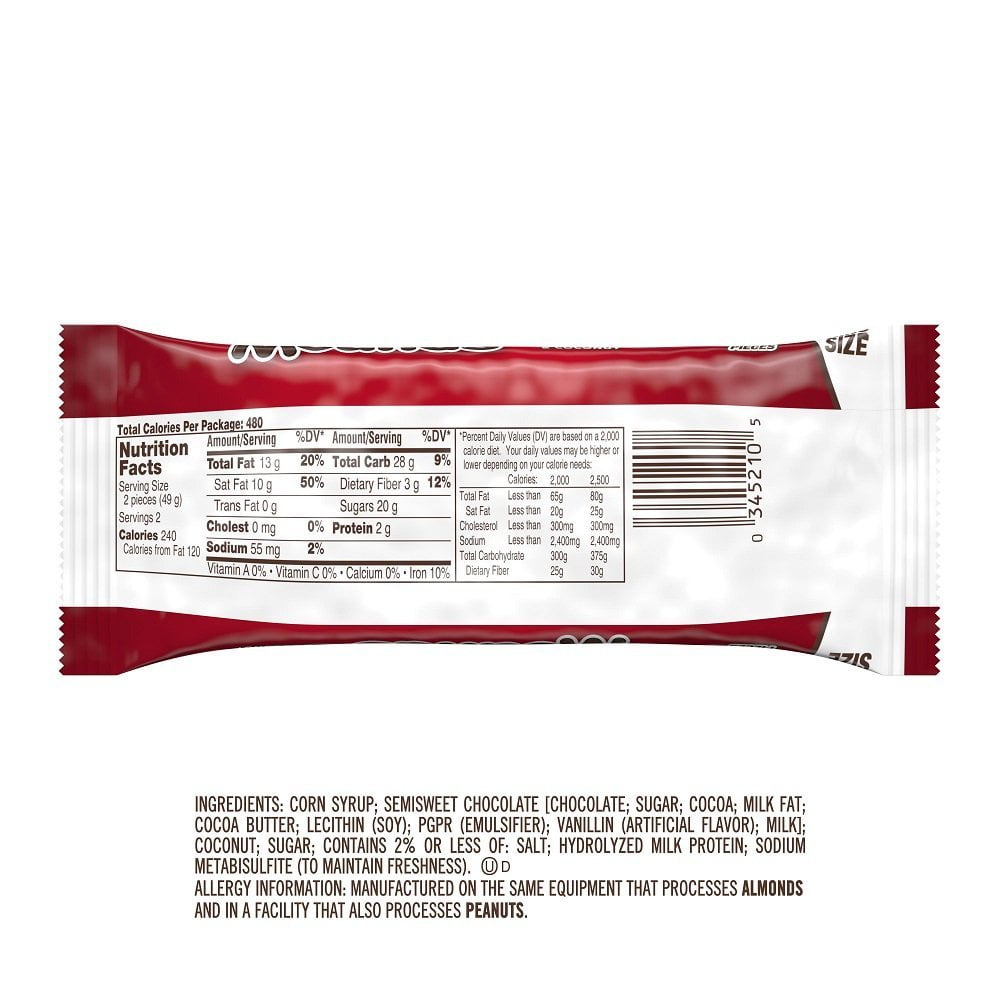 Mounds Dark Chocolate and Coconut King Size 18 Count - 3.5 oz