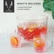 Viski Admiral Punch Bowl with Tumblers for Party, Wedding Gifts 9 Piece Set
