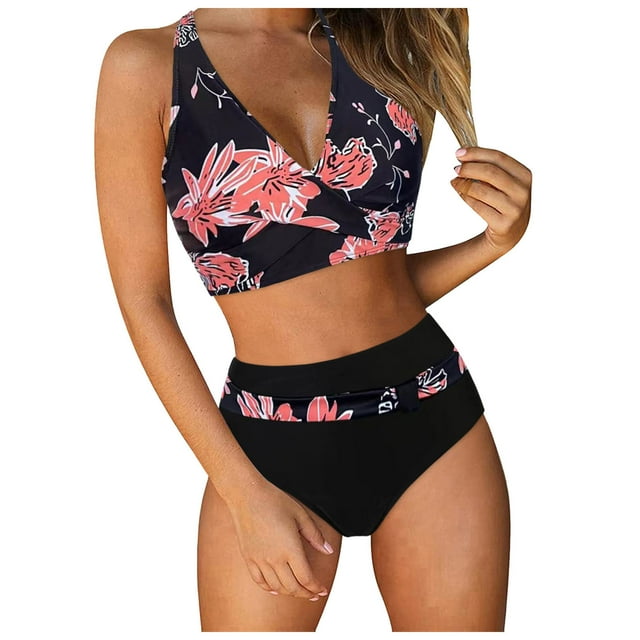 MKLEKYY Trajes De Baño Mujer 2 Piezas Women'S New Split Body Swimsuit Bikini Sexy Border Bikini Swimsuit