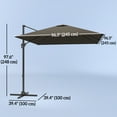 thumbnail image 3 of Outsunny 8'x8' Square Patio Hanging Offset Umbrella w/ Cross Base Tan, 3 of 10