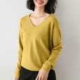 thumbnail image 2 of Jalioing Long Sleeve Sweaters for Women Casual Loose V Neck Knitted Tops Fall Winter Fashion Basic Sweater Shirts, 2 of 4