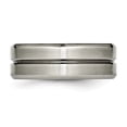 thumbnail image 6 of Titanium Grooved Beveled Edge 8mm Brushed and Polished Band, 6 of 7