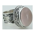 thumbnail image 6 of Navya Craft Rose Quartz Oval Sterling Silver Handmade Women Cocktail Pink Gemstone Ring Size 7.0, 6 of 7