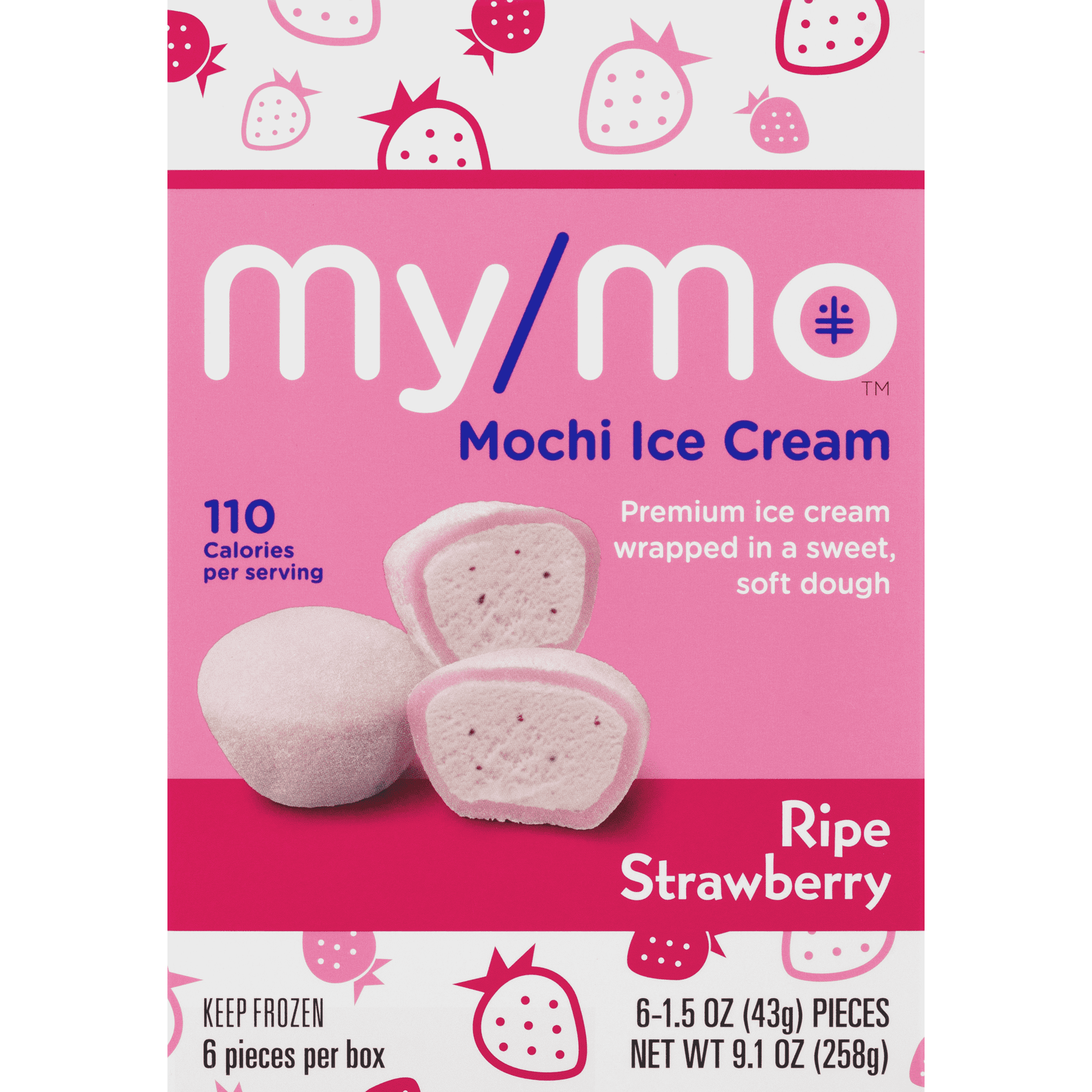 My/Mo Mochi Ice Cream Ripe Strawberry 
