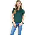 thumbnail image 7 of Women's Puff Sleeve Blouse with Delicate Crochet Cuffs and V-Neckline- Olive Green,Small, 7 of 7