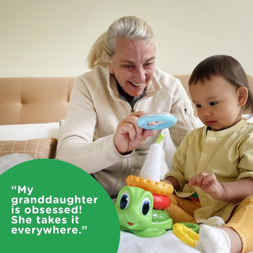 Move2Play, Turtle Ring Stacking Toy, Gift for 1 Year Old Boys & Girls, Baby Toys, 6 to 12 Months, Ages 0-6+, 9, 10, 18+ Months