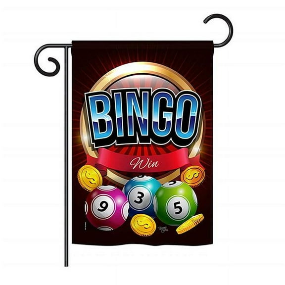 Breeze Decor BD-HB-G-109075-IP-BO-D-US18-BD G159075-BO Bingo Win Interests Hobbies Impressions Decorative Vertical 13 x 18.5 in. Double Sided Garden Flag