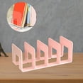 thumbnail image 6 of flameer 4 Compartment Book Storage Rack Acrylic Bookends Bookshelf Dividers for Bookcase Pink, 6 of 8
