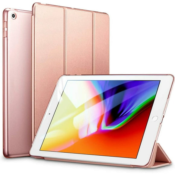Case Fit 2018/2017 iPad 9.7 5th / 6th Generation - Slim Lightweight Smart Shell Stand Cover with Translucent Frosted Back Protector Fit Rose Gold