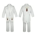 thumbnail image 2 of New Born Baby Boy Teen Christening Baptism Formal White Tail Suit Silver Virgin Mary On Stole & Back SM-20, 2 of 5