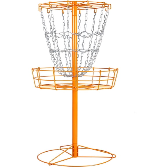 LInyy Disc Golf Basket Portable Disc Golf Practice Set 12/24 Chain w/Basket Target and Double Steel Chains for Outdoor