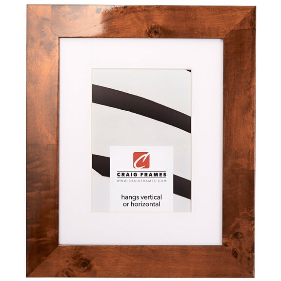 Craig Frames Innovations, 22x28 inch Honey Brown Burl Picture Frame Matted for a 18x24 Photo