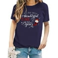 thumbnail image 4 of Lroveb Christmas Shirts for Women It's The Most Wonderful Time Of Year Letter Print Crew Neck Short Sleeve T Shirt Top Graphic T Shirts, 4 of 5