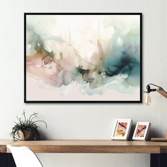 Designart Geometric framed wall art, Vibrant Eruption A Burst of Colors I , Abstract Geometric framed wall art decor, White Modern black framed wall art, 32x24 inches black frame