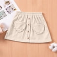thumbnail image 6 of Crunowin Girls Short Skirts Solid Color Heart Elastic Waist Summer Everyday Skirts Beige Size 2T, 6 of 7