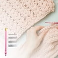 thumbnail image 4 of Interchangeable Crochet Hooks, Metal Handle Embroidery with 10 Size for Beginners Pink, 4 of 8