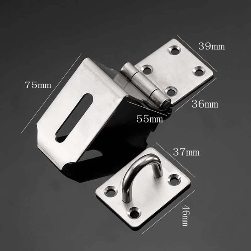 Right Angle Padlock Hasp 90 Degree Door Latch Hasp with Door Padlock