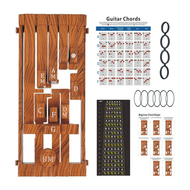 Entrenador De Acordes De Guitarra De Aprendizaje De Acordes Para Principiantes Ayuda Para Tocar La Guitarra Herramienta De Acordes Asistente De Escalas Madera Roja