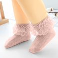 thumbnail image 4 of Wyobmus Girls Ruffle Socks Frilly Lace Socks Princess Dress Socks Soft Cotton Walking Floor Socks for Toddler Kids Girls C-Pink*, 4 of 4