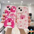 thumbnail image 2 of Carcasa Para IPhone 12 11 13 14 PRO MAX 6 7 6S 8 14 Plus X XR XS MAX 11 12 13 Se 2020 6SPlus 7Plus 6Plus 8Plus 14Plus XSMAX Oso De Fresa De Dibujos Animados Lotso 3D Borde Curvo Ondulado Estuche Brill, 2 of 4